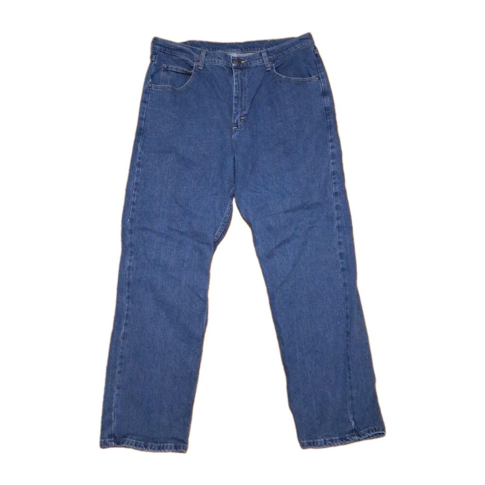 wrangler mens 36x32 blue jeans premium quality relaxed straight 1097fxvmd denim